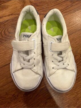 Polo by Ralph Lauren Kids White Canvas Sneakers size 8.5